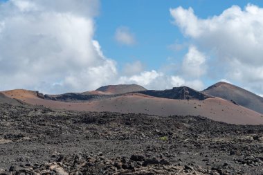 Volkanik manzara, Montanas del Fuego, Timanfaya Milli Parkı, Lanzarote, Kanarya Adaları, İspanya