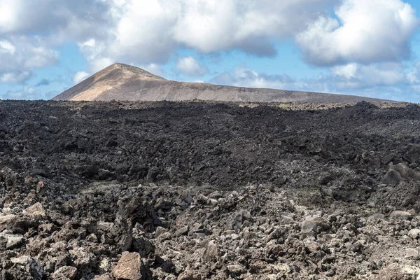Paisagem Vulcânica Com Formação Rochosa Lava Ilha Lanzarote Ilhas Canárias — Fotografia de Stock