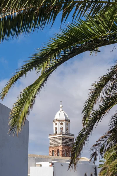 Saat Kulesi Nuestra Senora Guadalupe Teguise Lanzarote Kanarya Içinde Kilisesi — Stok fotoğraf