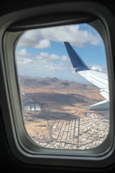 富埃特文图拉 加那利群岛 西班牙 从飞机窗口 — 图库照片