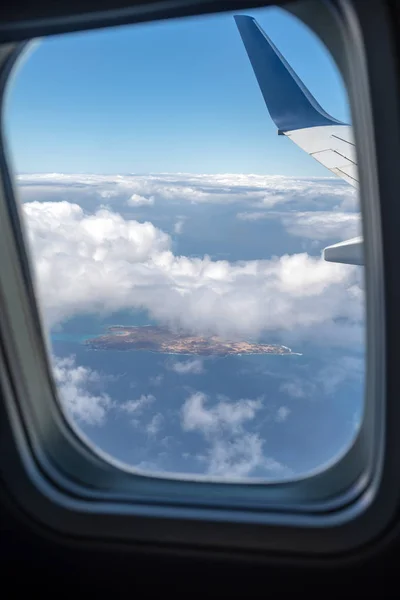 格拉西奥萨岛 兰萨罗特 加那利群岛 西班牙 从飞机窗口 — 图库照片