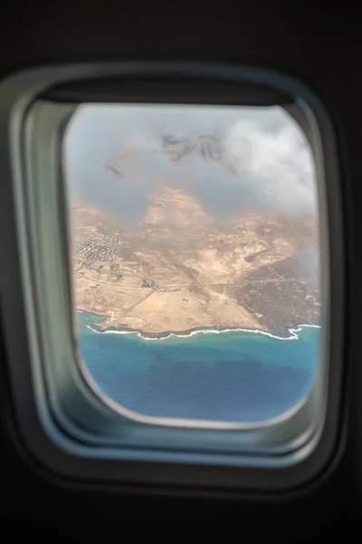 兰萨罗特岛 加那利群岛 西班牙 从飞机窗口 — 图库照片
