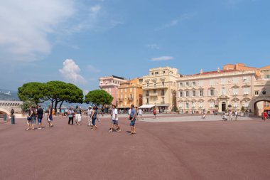 Monaco, Monaco-Ville - 5 Ağustos 2018: Monaco-Ville kent, turist olan Prensliği dört dörtte biri