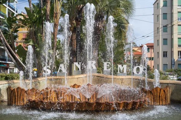 Fontána, San Remo písmem — Stock fotografie