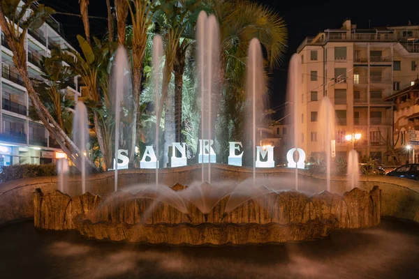 San Remo powitalnej fontanna — Zdjęcie stockowe