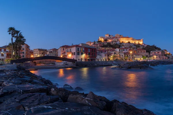 Italian Riviera, Imperia by night — Stock Photo, Image