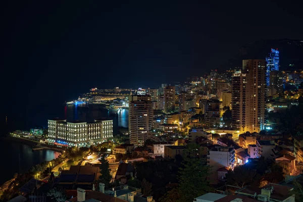 Monaco door de nacht — Stockfoto