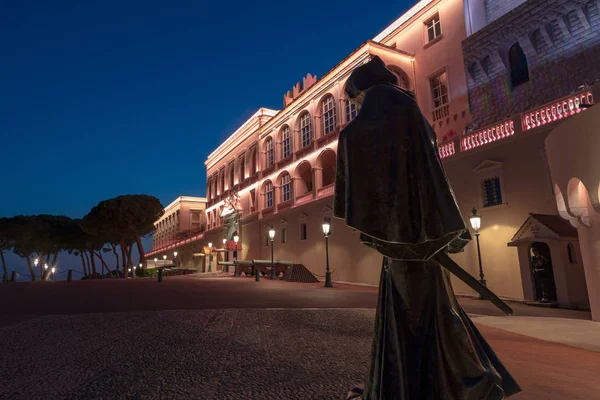 Palazzo del Principe di Monaco di notte — Foto Stock