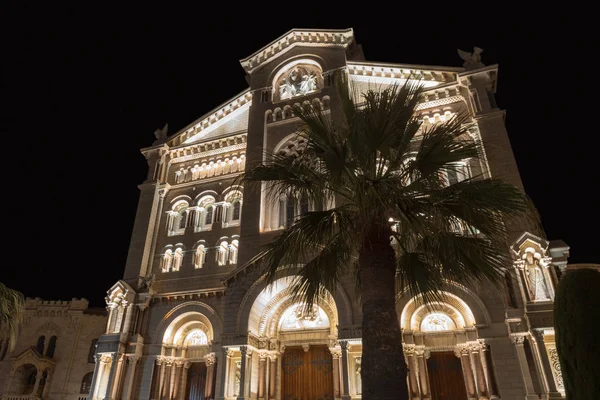 Catedral de Mónaco en la noche —  Fotos de Stock
