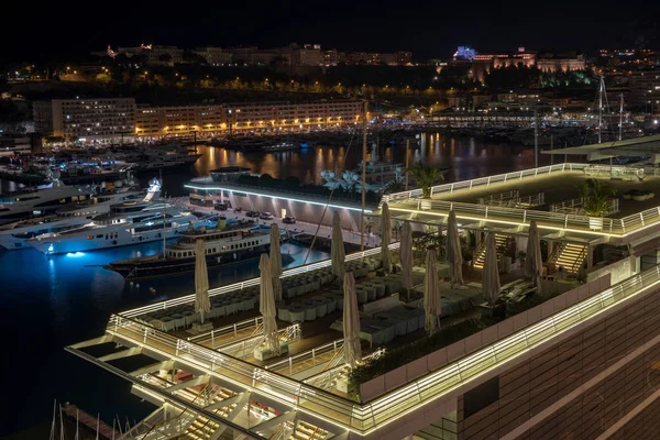 Monaco in de nacht — Stockfoto