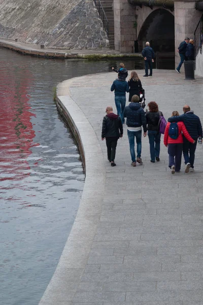 Okres Darsena a Navigli, Milán, Itálie — Stock fotografie