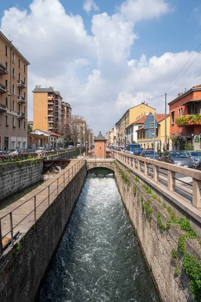 Milão Itália Abril 2019 Vista Canal Naviglio Pavese Milão — Fotografia de Stock