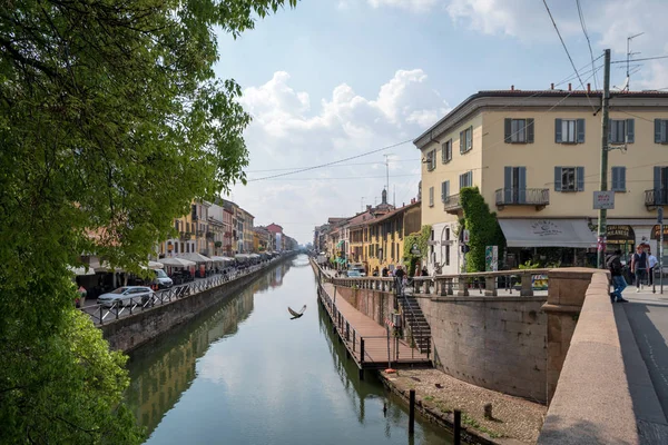 Milão Itália Abril 2019 Vista Canal Naviglio Grande Milão — Fotografia de Stock