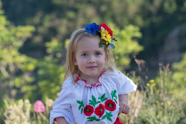 小女孩在乌克兰民族礼服 — 图库照片