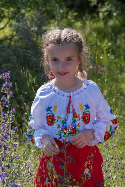 Ukrainian girl in traditional costume — Stock Photo, Image