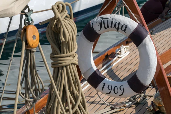 Details van een zeilboot in oude stijl — Stockfoto