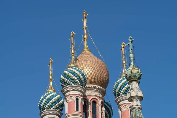 Domes of Russian Orthodox Church, Sanremo, Italy Stock Photo