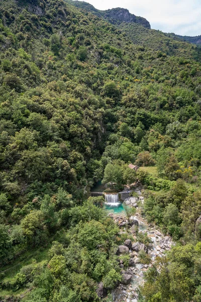 Uitzicht Rivier Barbaira Nervia Vallei Ligurische Alpen Gemeente Rocchetta Nervina — Stockfoto