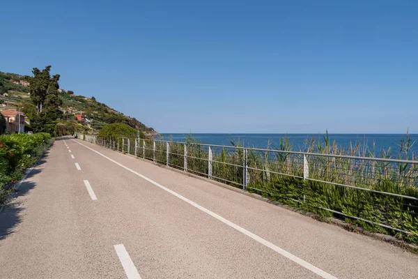 Piste Cyclable Menant Parc Côtier Riviera Dei Fiori Également Appelé — Photo