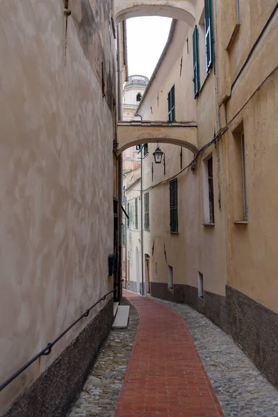 Typische Italiaanse Smalle Straat Diano Castello Oude Dorp Provincie Imperia — Stockfoto