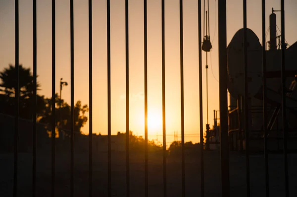 Pôr Sol Céu Long Beach Califórnia Califórnia Conhecida Com Bom — Fotografia de Stock