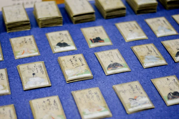 Japońska Gra Karciana Poemat Kolejce Istnieją Rodzaje Kart Które Odczytu — Zdjęcie stockowe