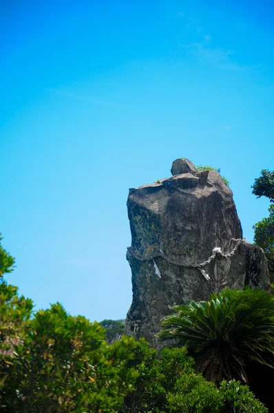 鵜戸神宮 宮崎県にある神道神社の犬岩 この岩を見て 神社の保護犬のよいます 愛とロマンスの人気の場所です — ストック写真