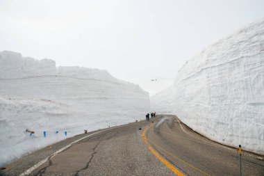 Tateyama, Japan  Tateyama is a popular place for the snow wall, Yuki-no-Otani. Travelers can walk between the snow walls for 500m. The height of the walls are about 17m this year. This mountain area get about 20m of snow every year. clipart