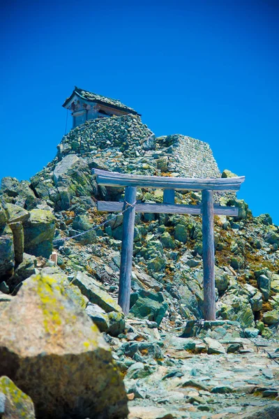 Oyama Schrein Tateyama Bergen Japan Oyama Schrein Ist Der Höchstgelegene — Stockfoto