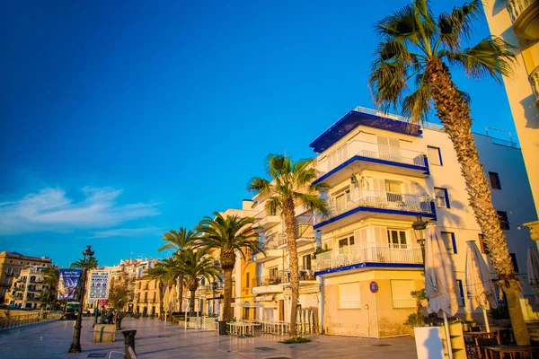 Spanish Beach Resort Barcelona España Zona Sitges Conocida Como Ciudad —  Fotos de Stock