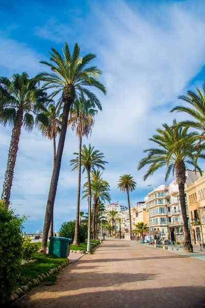 Spanish Beach Resort Barcelona España Zona Sitges Conocida Como Ciudad —  Fotos de Stock