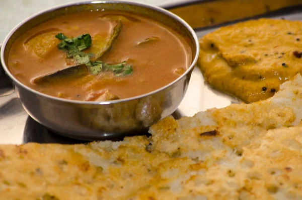 Indian Foods Auf Dem Tisch Die Typische Essidee Indiens Ist — Stockfoto