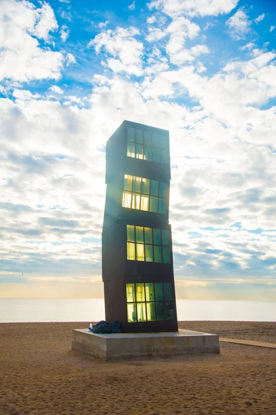 Spiaggia Barceloneta Barcellona Spagna Barcellona Conosciuta Come Una Città Artistica — Foto Stock