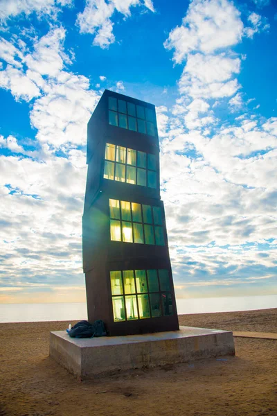 Spiaggia Barceloneta Barcellona Spagna Barcellona Conosciuta Come Una Città Artistica — Foto Stock