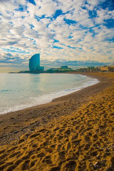 Spiaggia Barceloneta Barcellona Spagna Barcellona Conosciuta Come Una Città Artistica — Foto Stock