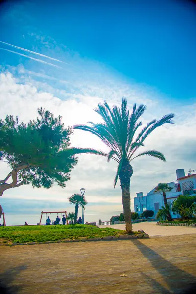 Spanish Beach Resort Barcellona Spagna Sitges Zona Conosciuta Come Una — Foto Stock