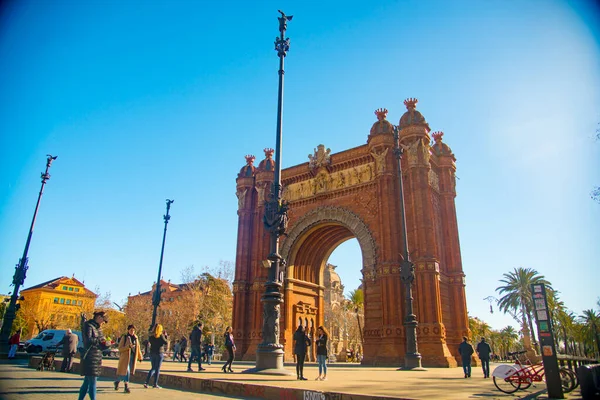 Barcelona Espanha Janeiro 2019 Arco Triunfo Está Localizado Barcelona Espanha — Fotografia de Stock