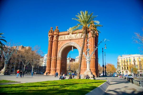 巴塞罗那 Spain 2019年1月30日 Arc Triunfo位于西班牙巴塞罗那 巴塞罗那是著名的旅游胜地 — 图库照片
