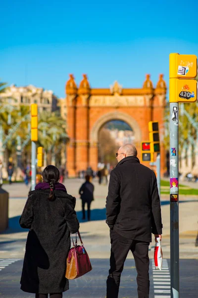 Barcelona Spain January 2019 Arc Triunfo Located Barcelona Spain Barcelona — Stock Photo, Image