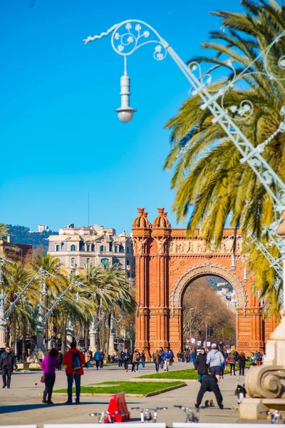 Barcelona Spanien Januar 2019 Der Triumphbogen Befindet Sich Barcelona Spanien — Stockfoto