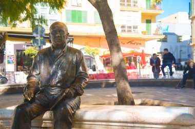 ANDALUSIA, İspanya - 6 Şubat 2019 - Malaga İspanya 'nın Granada kentinde bir şehirdir. La Malaga de Picaso olarak bilinir..