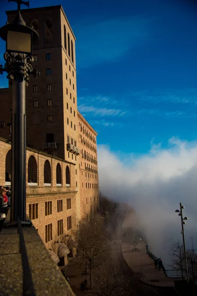 Barcelone Espagne Décembre 2018 Les Montagnes Les Bâtiments Montserrat Barcelone — Photo