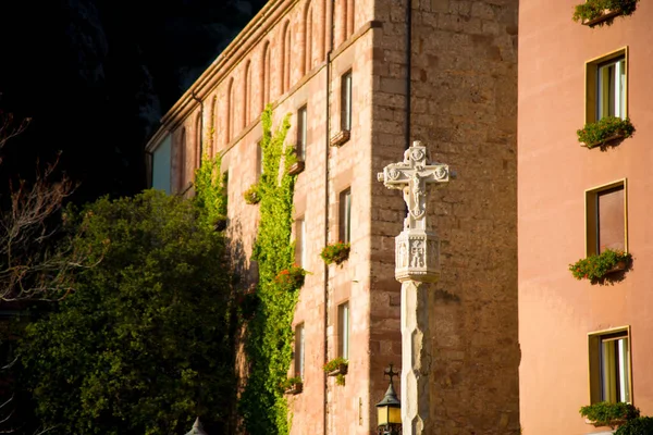 Barcelona Spanya Aralık 2018 Montserrat Barcelona Spanya Daki Binası Montserrat — Stok fotoğraf