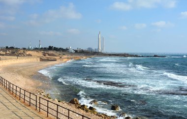 Santral Orot Rabin (Rabin'in ışıklar) Hadera şehir yakınında Akdeniz kıyılarında.