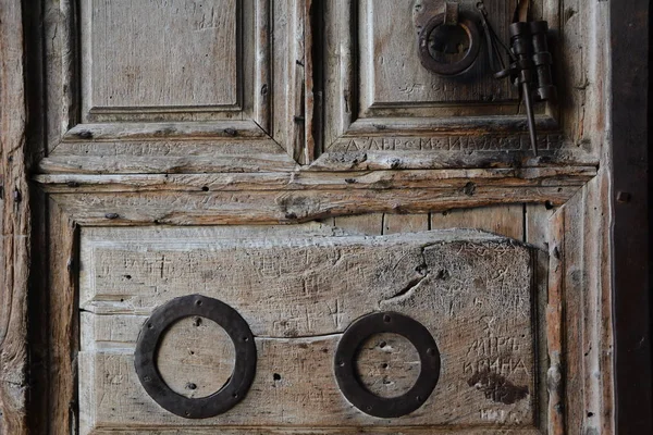 Porta Della Chiesa Del Santo Sepolcro Nel Quartiere Cristiano Della — Foto Stock