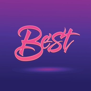 Pembe ifade tarzında en iyi harfler. El yazısıyla modern yazı işareti.