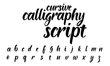 El yazısı senaryosu. Beyaz arkaplanda modern el yazısı yazı tipi