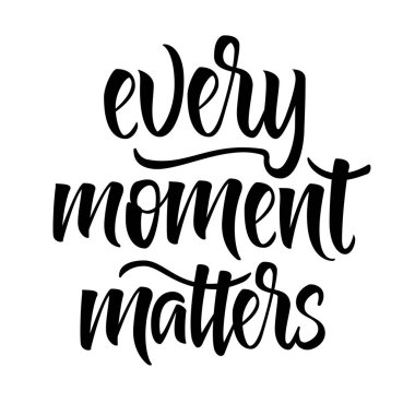 Her an modern stil harfleriyle önemlidir. Fırça kaligrafi tasarımı beyaz arkaplanda izole edildi.