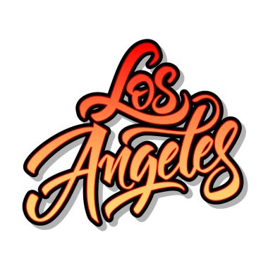 Los Angeles modern ifade tabelası. Derece fırça harfleri beyaz arkaplanda izole edildi