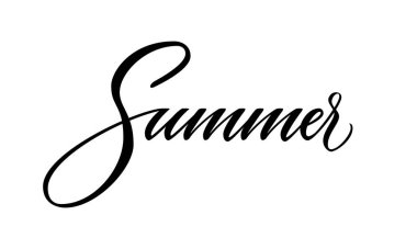 Yaz için basit harf vektörü. Flurish el yazısı fırça kaligrafisi. Tatil tabelası, afiş fikri.